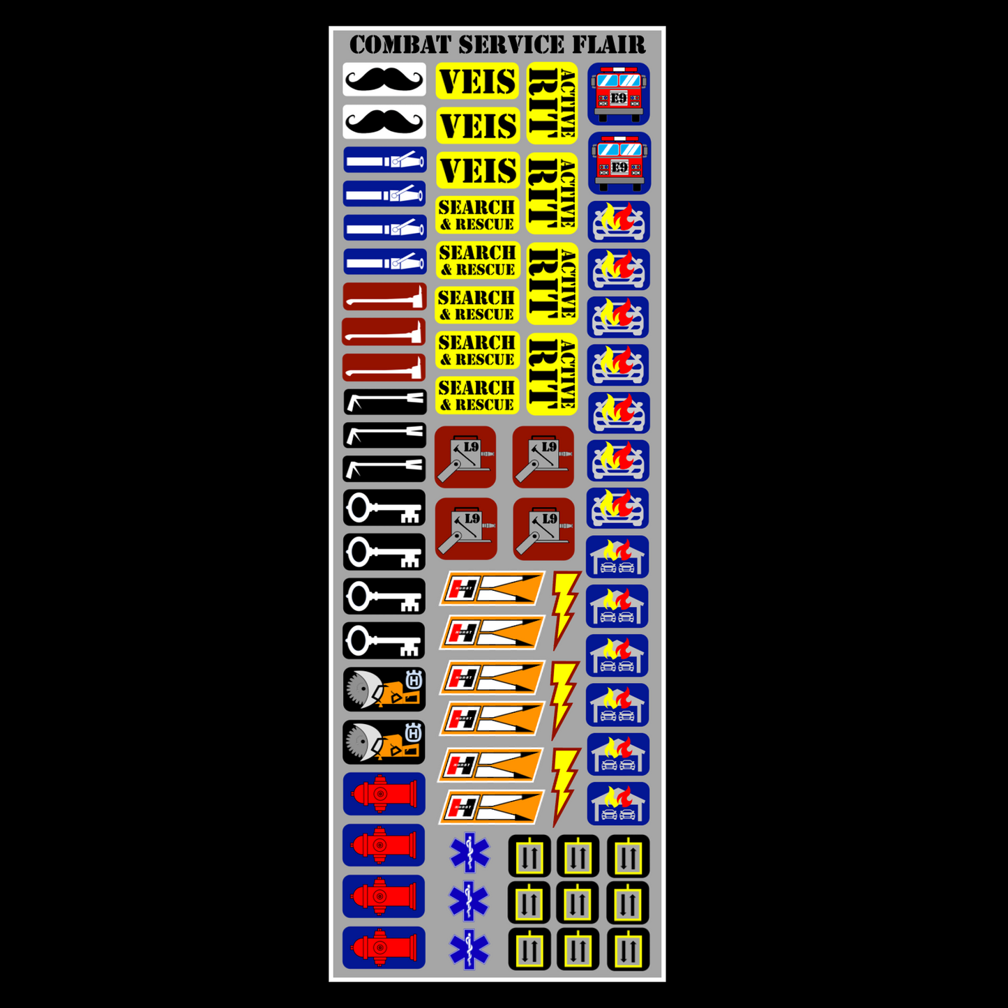 COMBAT SERVICE Sticker Sheet