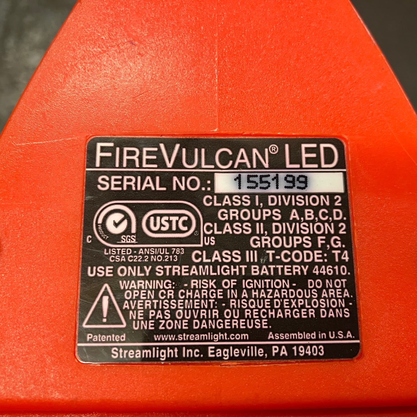 USED: Streamlight Vulcan LED