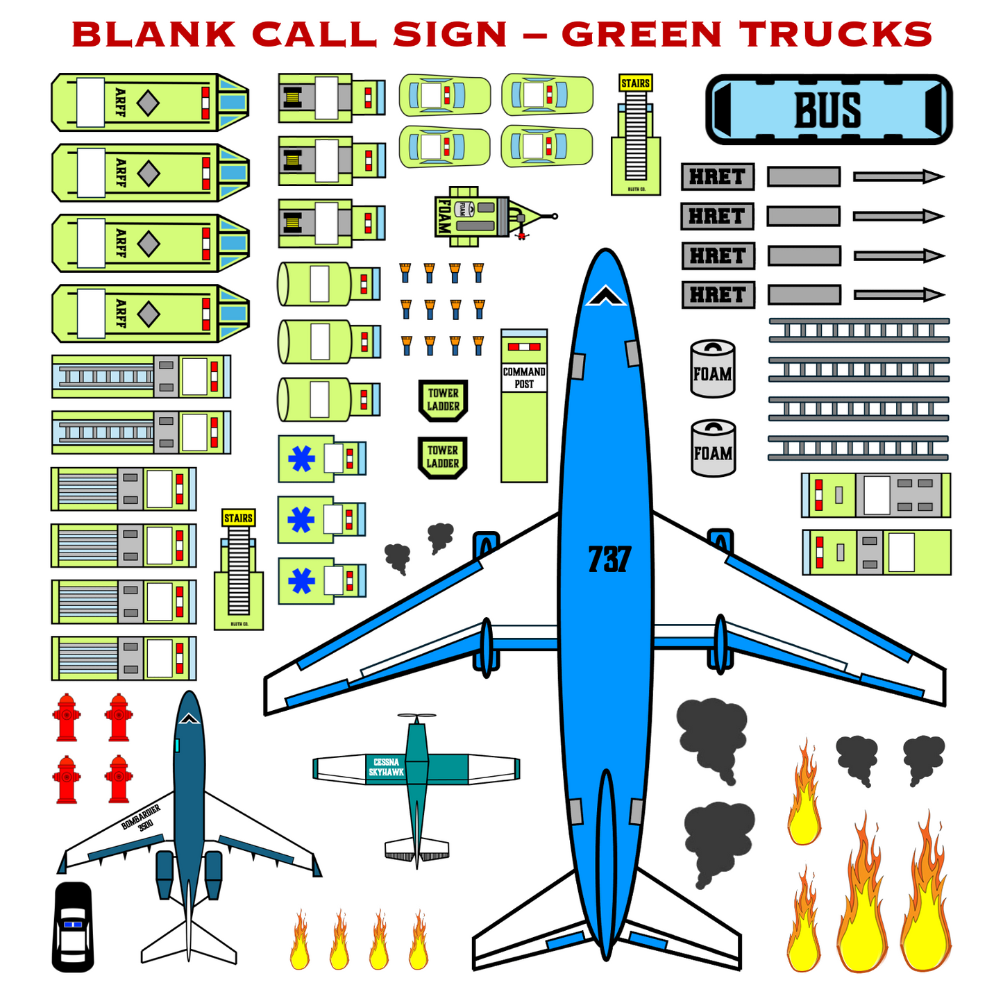 Strategy & Tactics Magnet Set - Airport ARFF